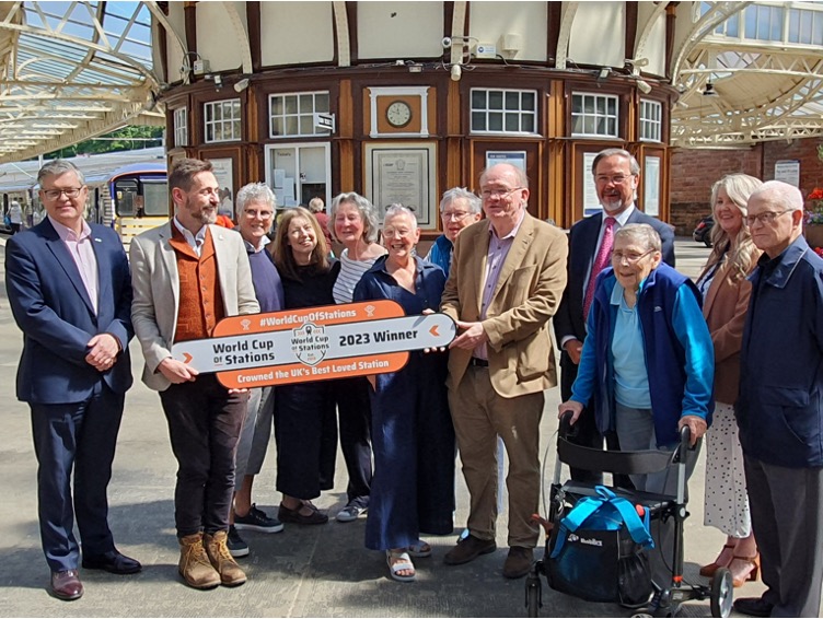 Wemyss Bay World Cup of Stations plaque presentation to local team